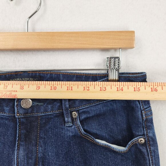 Banana Republic Jeans Womens 8 Long Blue Bootcut Stretch Denim Dark Wash Casual - Picture 3 of 11